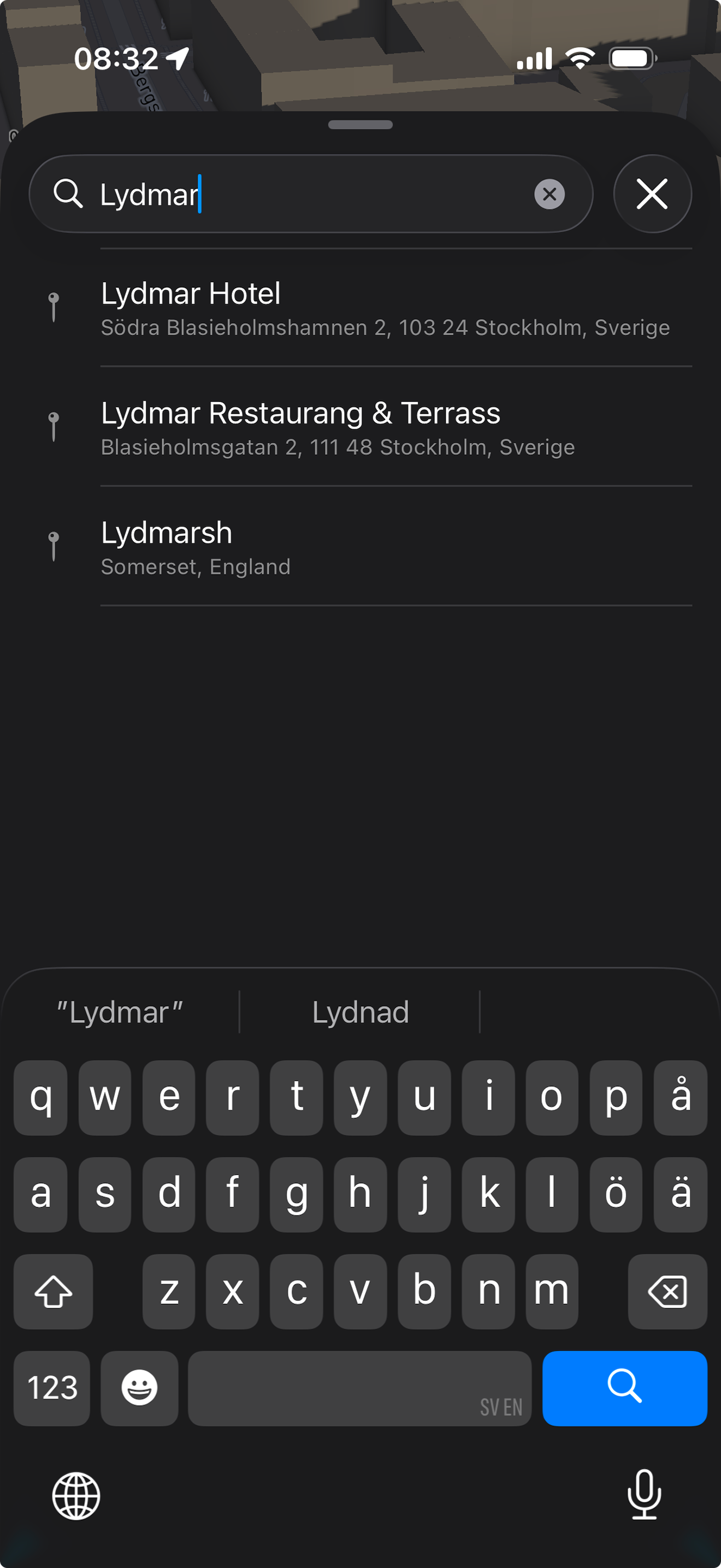 Search for restaurants and cafés